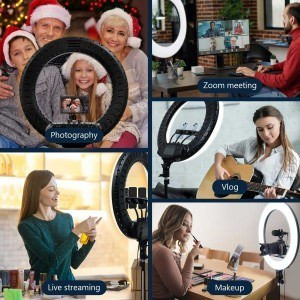 رینگ لایت بیوا Biva RL-03 65W LED Soft Ring Light سایز 21 اینچ با سه پایه و 3 هولدر