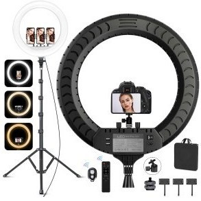 رینگ لایت بیوا Biva RL-03 65W LED Soft Ring Light سایز 21 اینچ با سه پایه و 3 هولدر